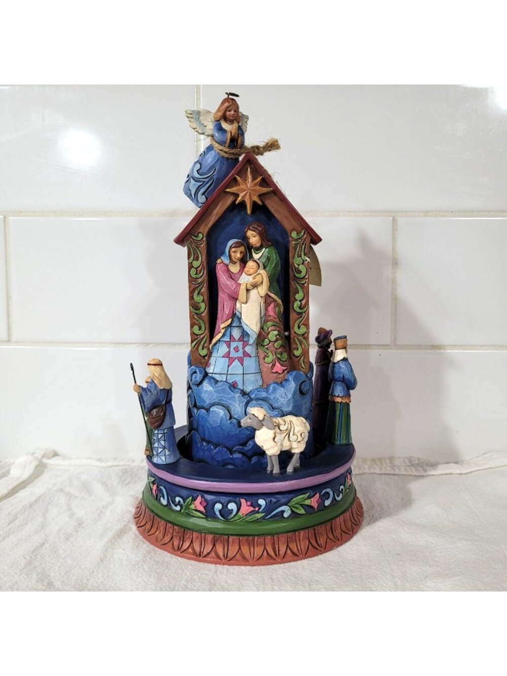 Jim Shore Revolving 2016 Navtivity Messiah Savior King Heartwood Creek Box Flaw